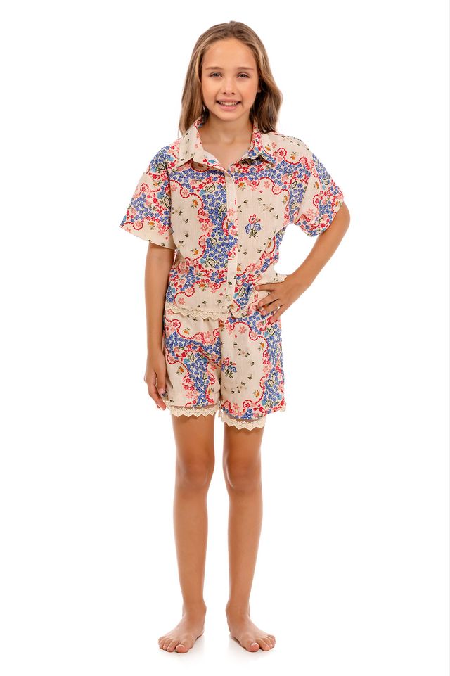 Clarabelle shirt laya shorts bleu