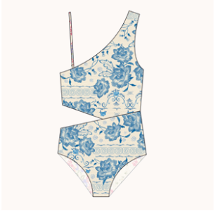 Savanna one piece bleu