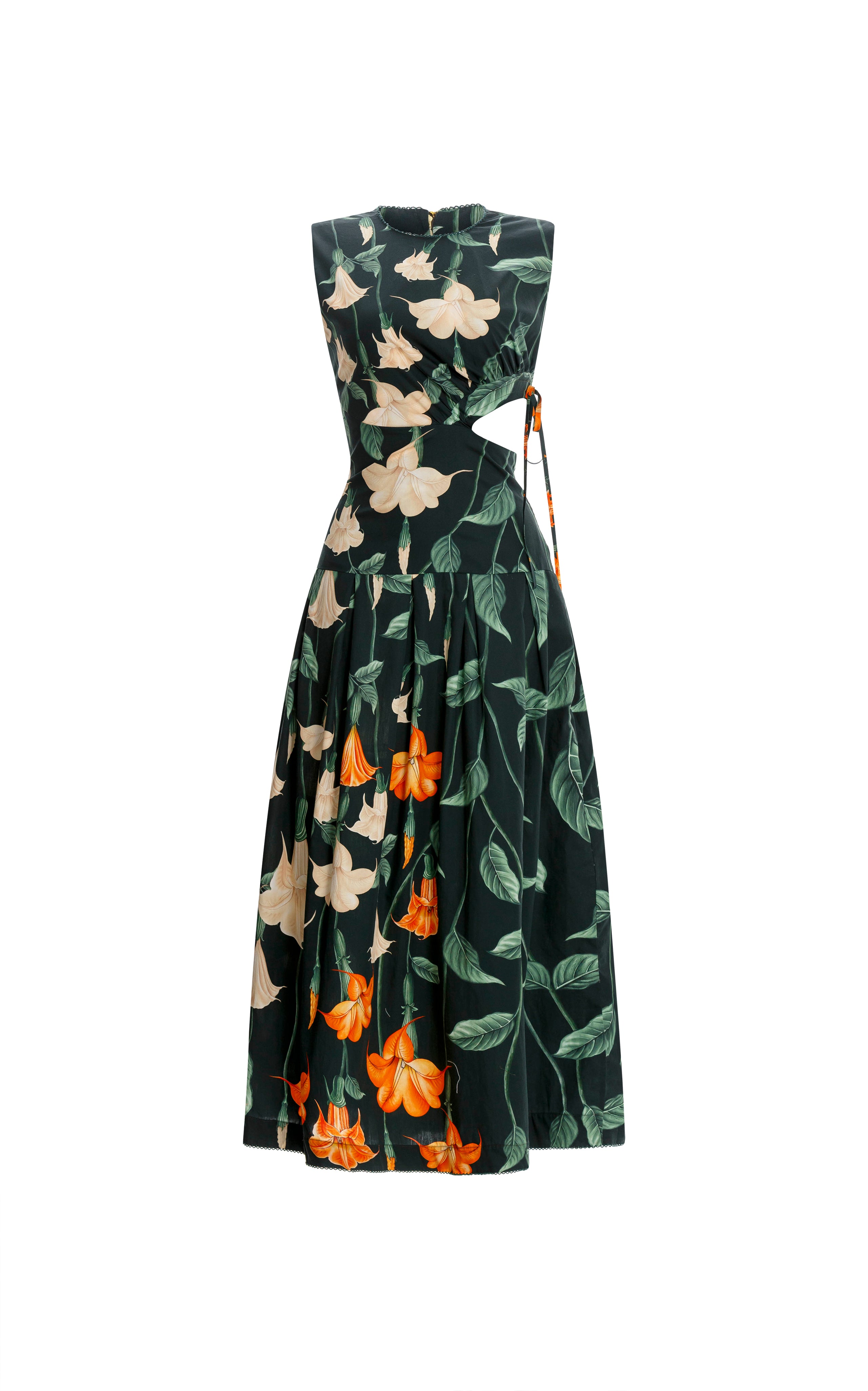 OTOÑO SABANERO NOCTURNO COTTON POPLIN MIDI DRESS
