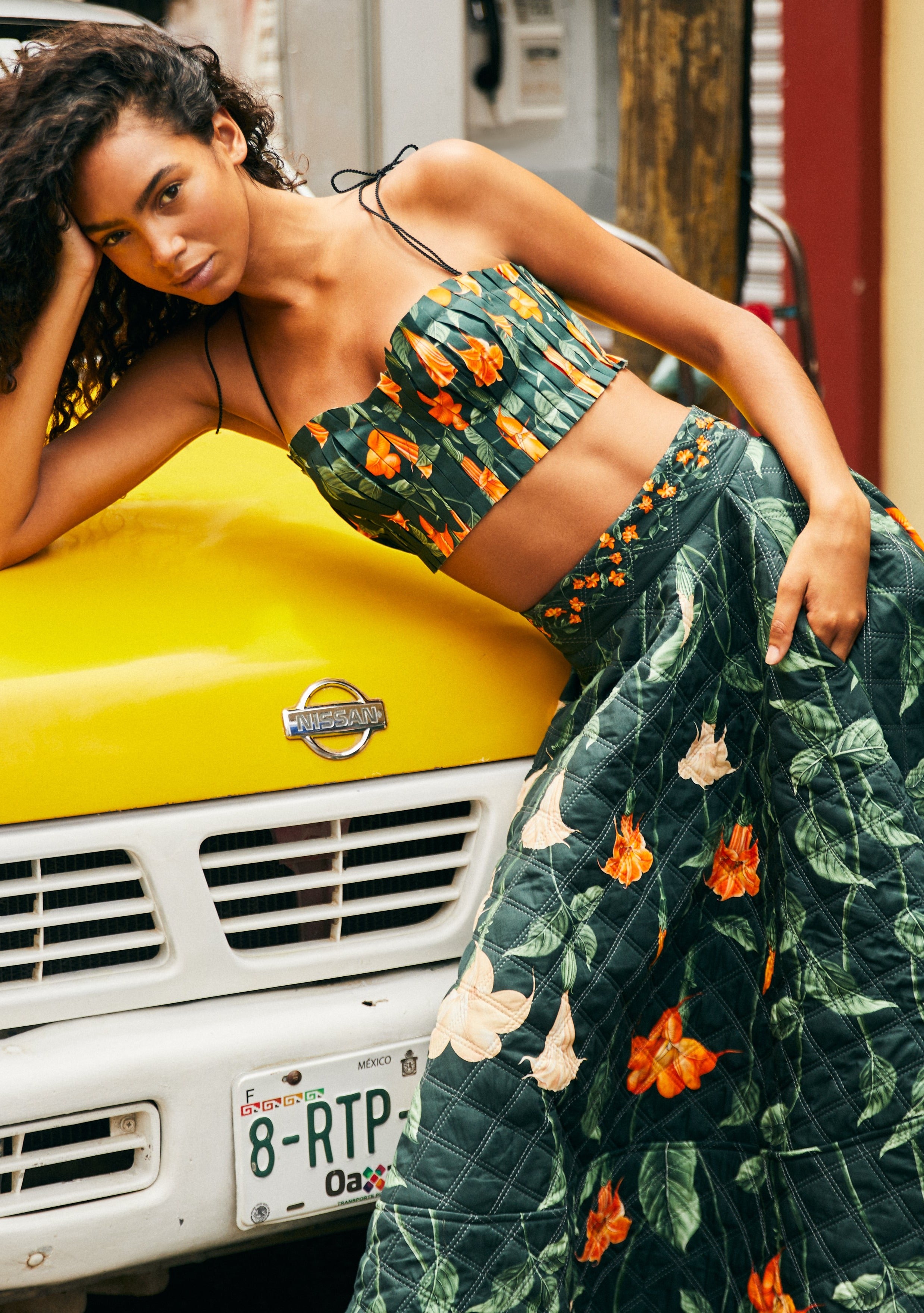 MORINGA SABANERO NOCTURNO CROPPED TOP - BERGAMOTA SABANERO NOCTURO MAXI SKIRT