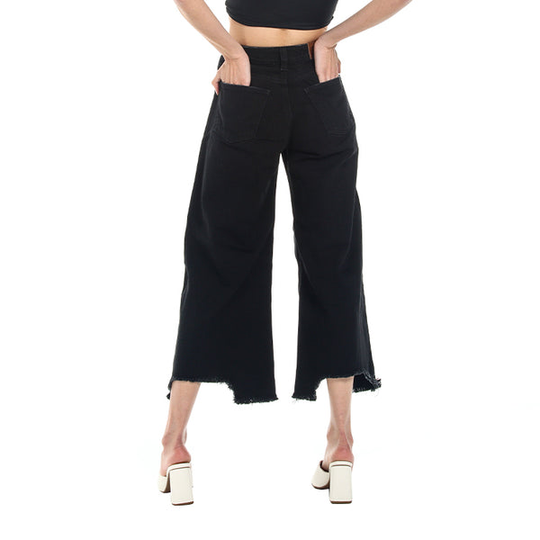 Mid rise loose jeans negros