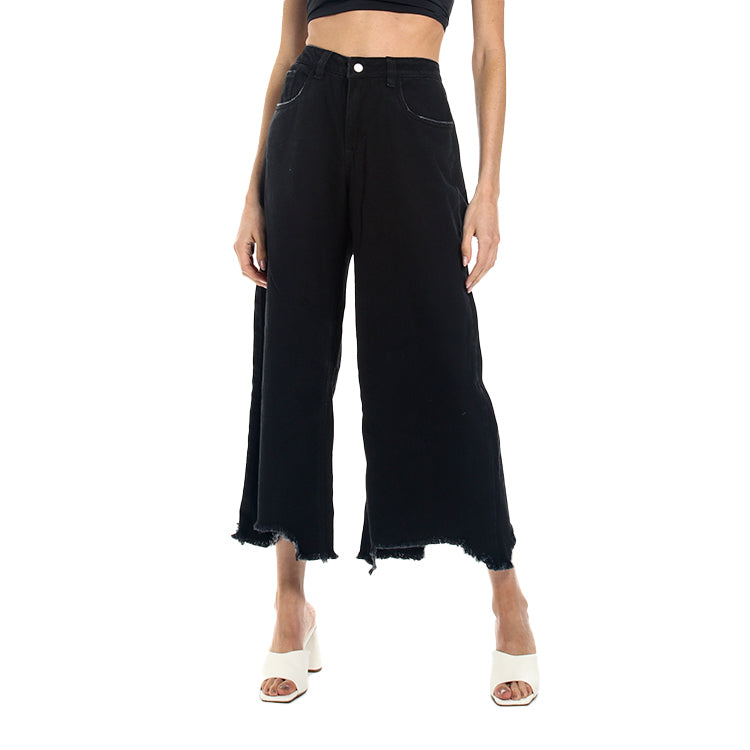 Mid rise loose jeans negros
