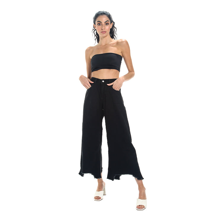 Mid rise loose jeans negros